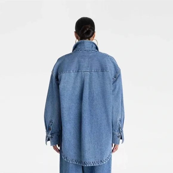 KBB by KAHLANA Women's Long Sleeve 'The Samira Shirt' - Medium Wash S - Picture 2 of 3